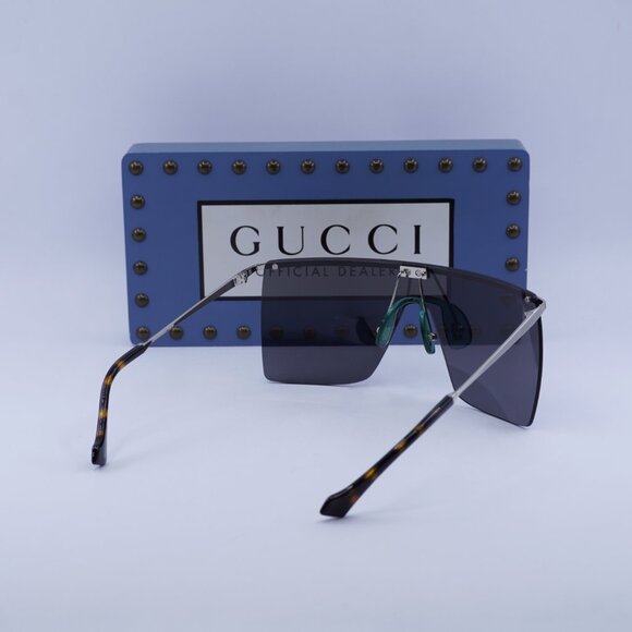 Gucci GG1096S 001 Shield Sunglasses - Silver/Grey - Picture 11 of 12